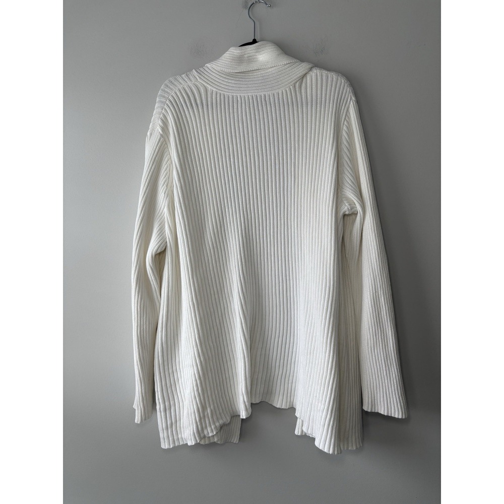 Lauren Ralph Lauren White Ribbed Open-Front Cardigan - Picture 6 of 8